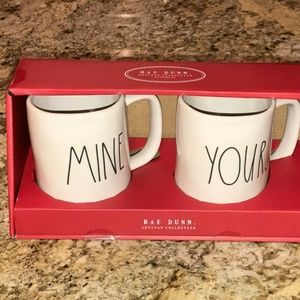 Rae Dunn MINE AND YOURS Mug Red Boxed Set